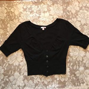 BONGO black cardigan crop top with buttons size L